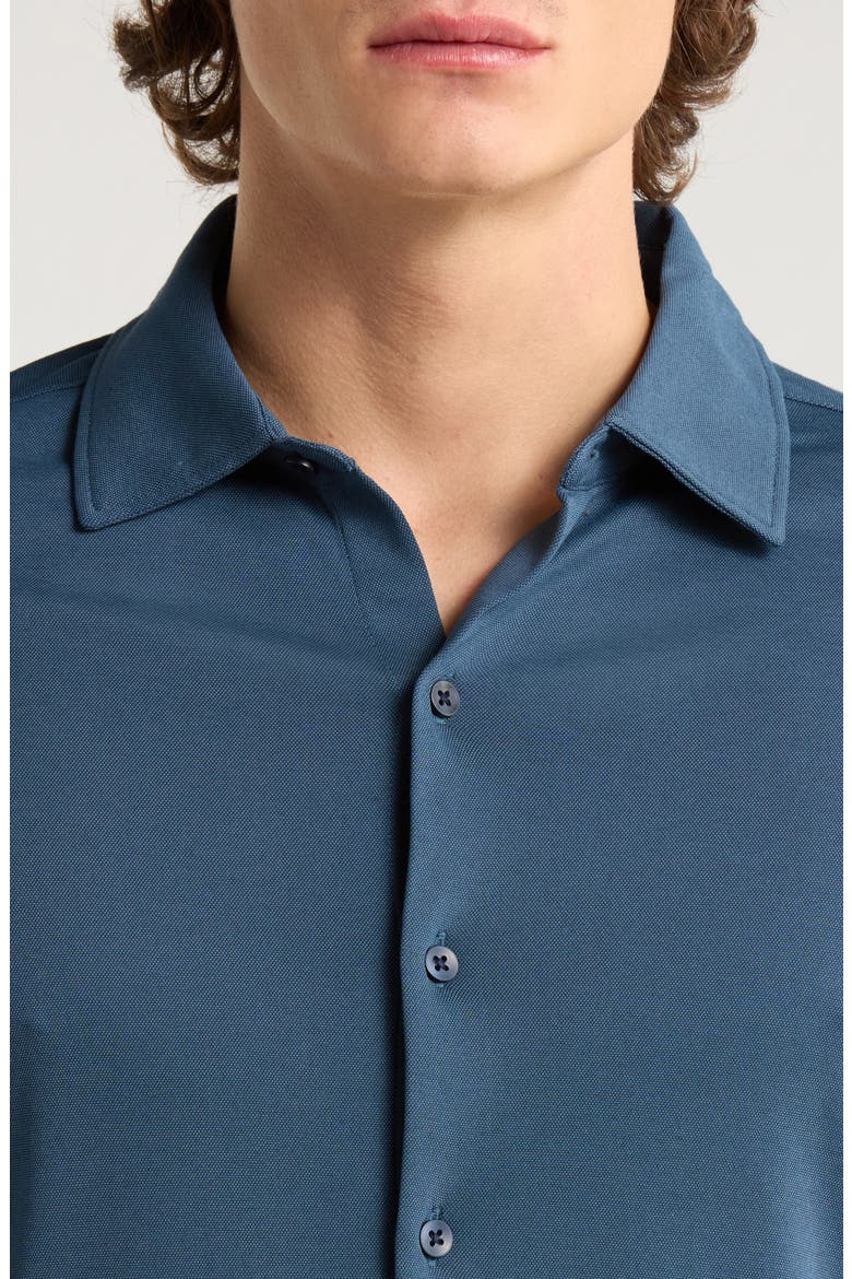 Northpark Knit Button-Up Shirt, Alternate, color, ORION BLUE
