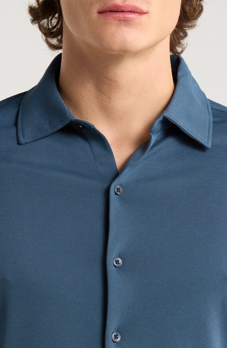 Robert Barakett Northpark Knit Button-Up Shirt, Alternate, color, Orion Blue