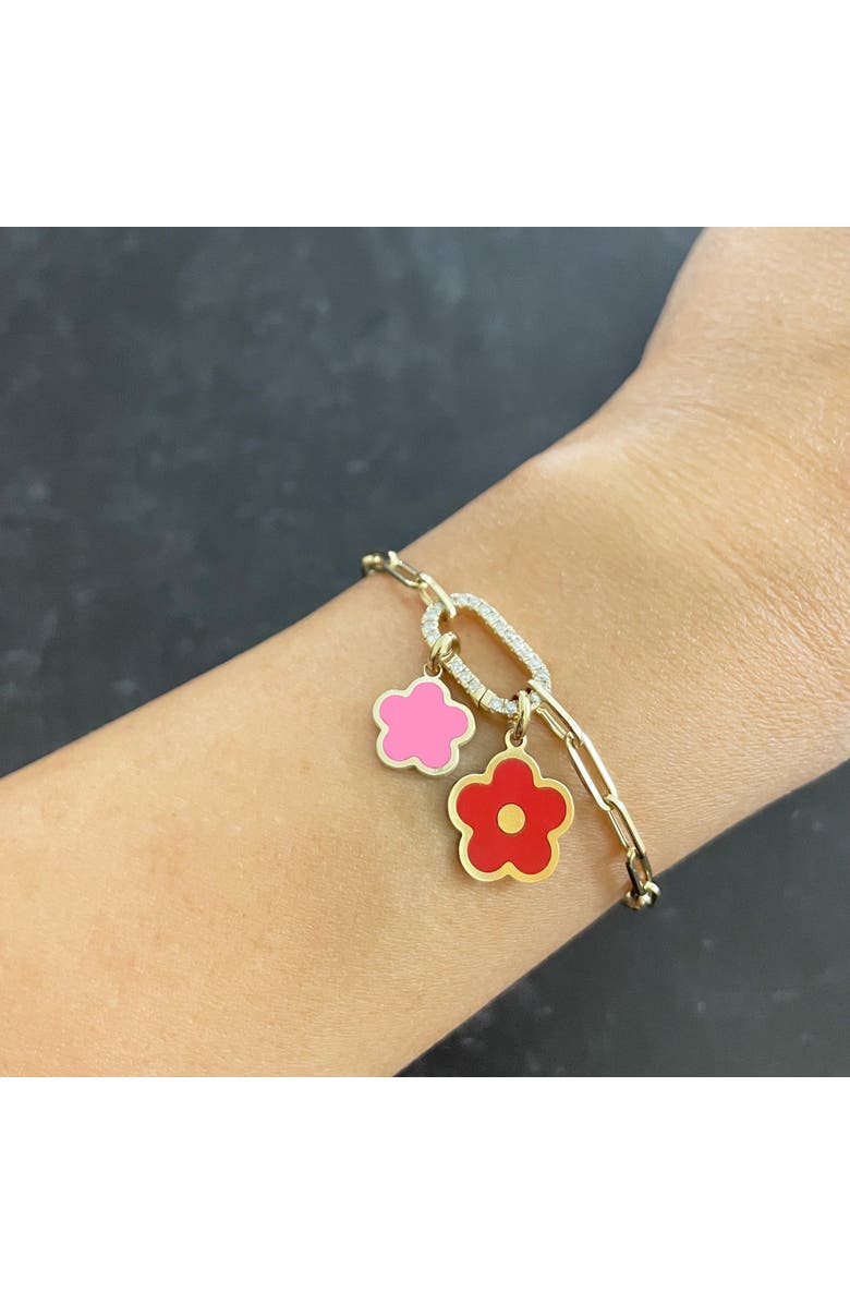 The Lovery Fine Jewelry Bubblegum Pink Flower Charm, Alternate, color, Bubblegum Pink