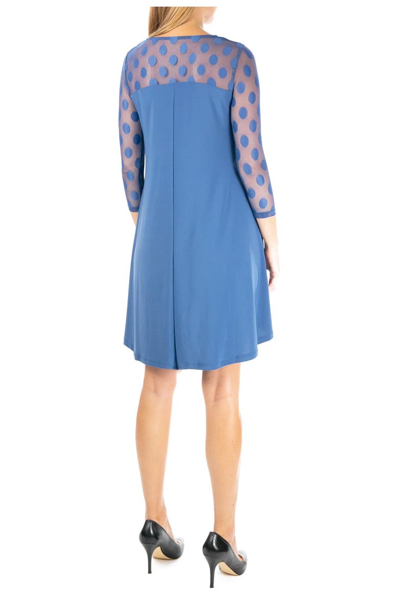 Nina Leonard Illusion High-Low Swing Dress, Alternate, color, Bluemoon