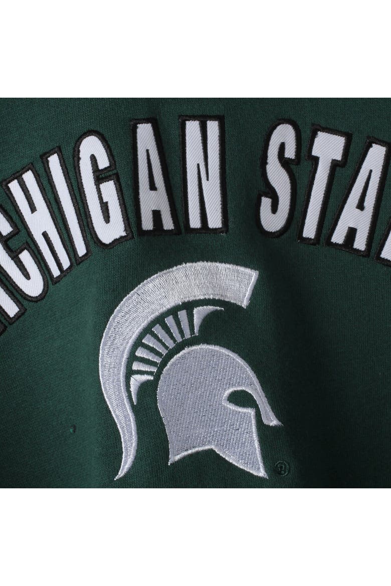 Women's Green Michigan State Spartans Arch & Logo 1 Pullover Hoodie, Alternate, color, Green