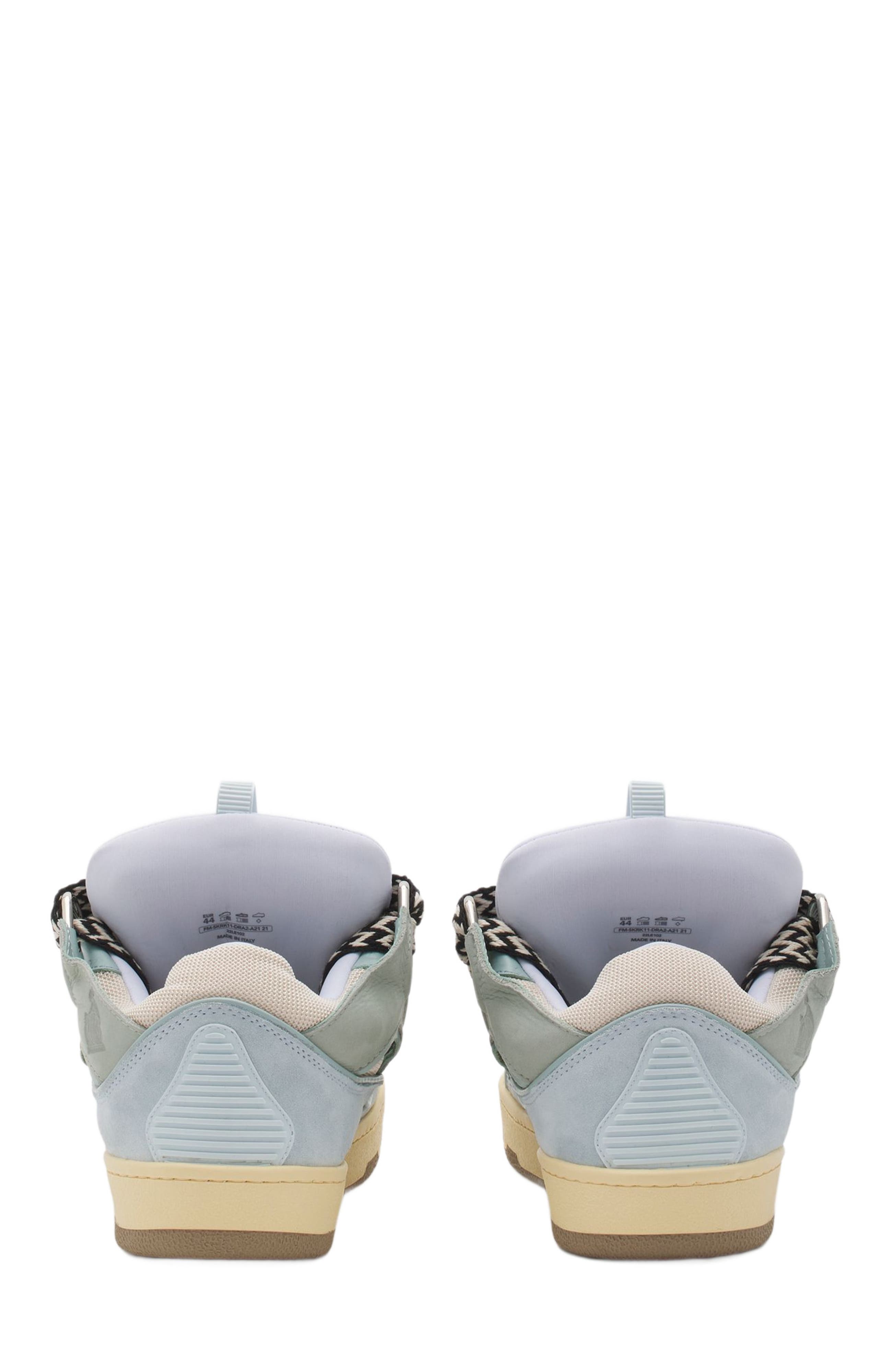 LEATHER CURB SNEAKERS, Alternate, color, PALE BLUE