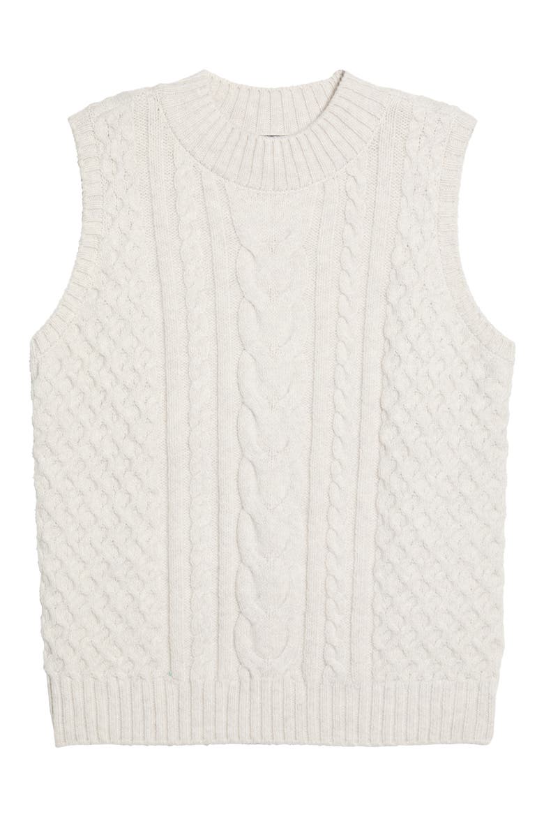 Cable Stitch Sweater Vest, Alternate, color, SUGAR
