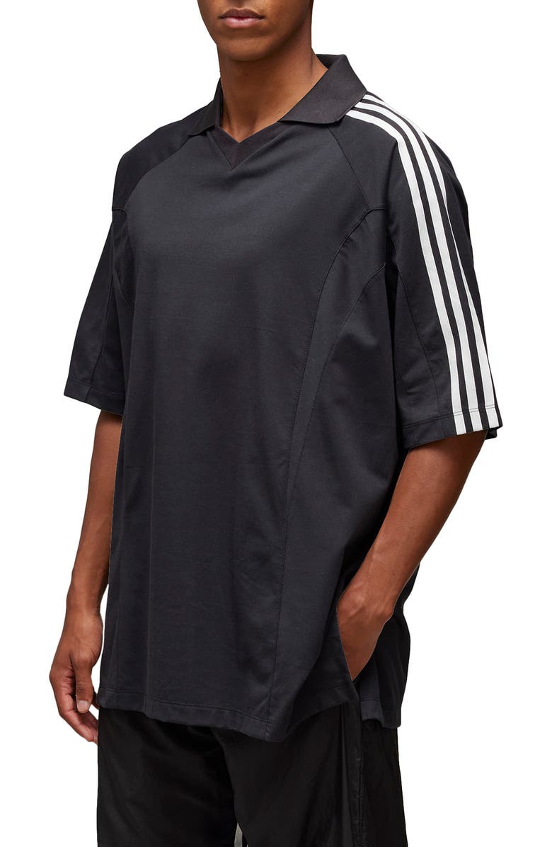 Y-3 Johnny Collar Soccer T-Shirt, Main, color, 