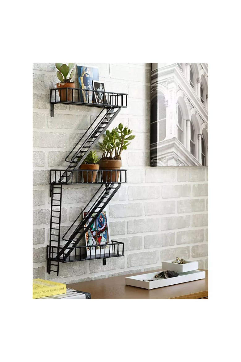 Fire Escape Shelf by Design Ideas, Alternate, color, Black