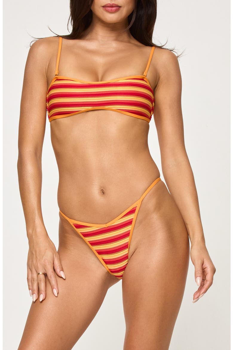 Bekah Stripe Bikini Top, Alternate, color, SUNSET STRIPE