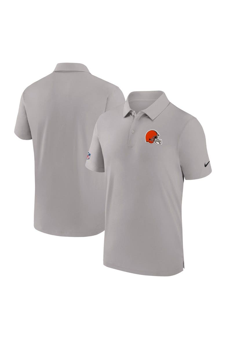 Men's Nike Gray Cleveland Browns Sideline Coaches Performance Polo, Main, color, Gray