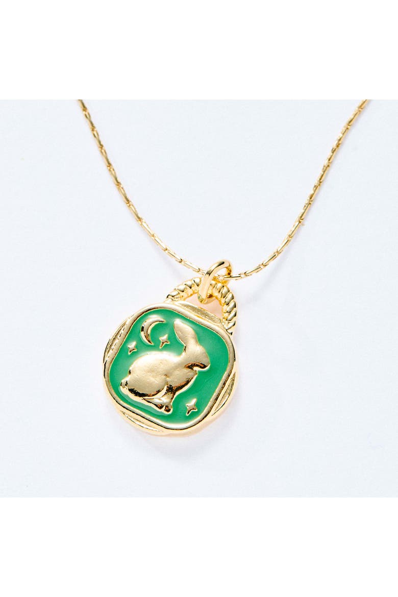Rabbit Expandable Necklace, Main, color, Gold