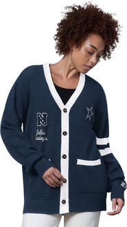 STARTER Women's Starter  Navy Dallas Cowboys Back Shot Button-Up Cardigan