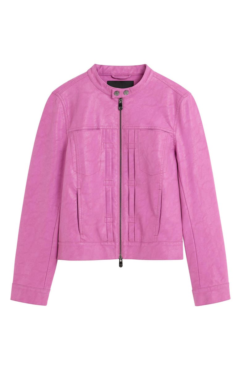 Desigual Faux Leather Moto Jacket, Alternate, color, Pink