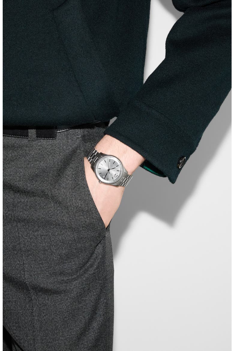 G-Timeless Bracelet Watch, 38mm, Alternate, color, SILVER