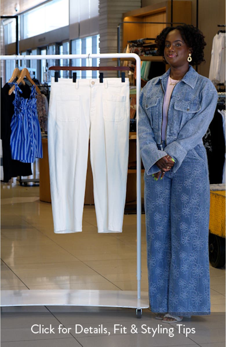 Patch Pocket High Waist Crop Wide Leg Jeans, sales video thumbnail