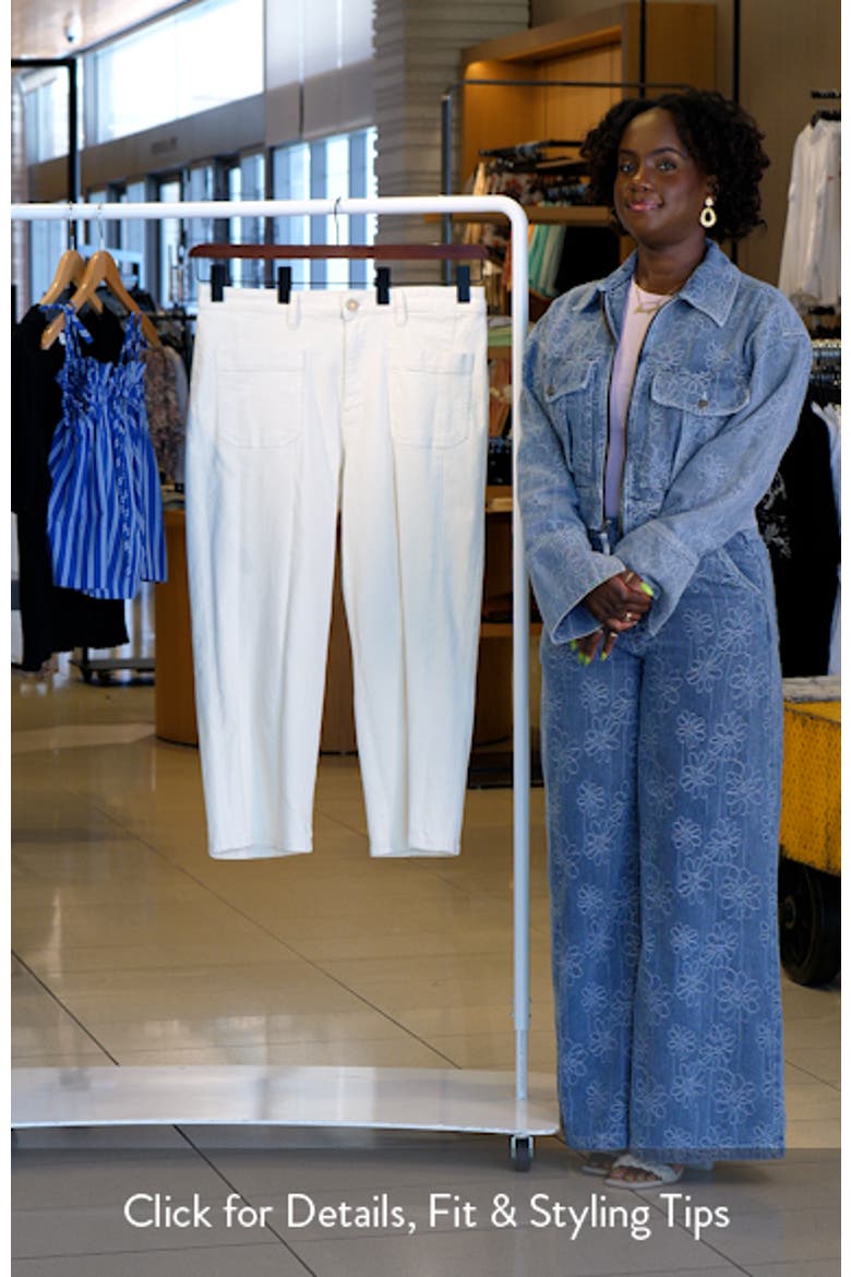 Patch Pocket High Waist Crop Wide Leg Jeans video