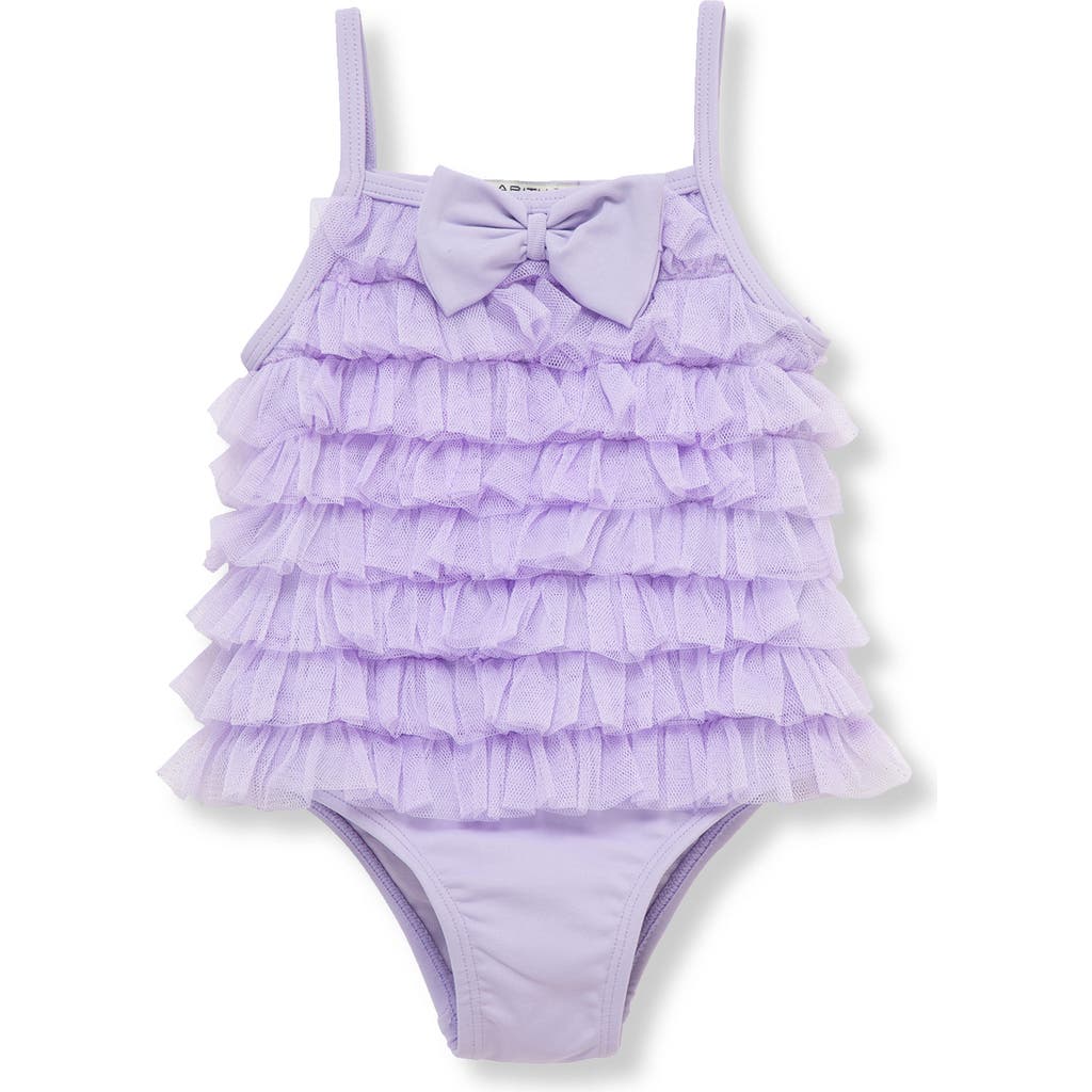 Habitual Kids Ruffle Tiered One-piece Swimsuit In Purple