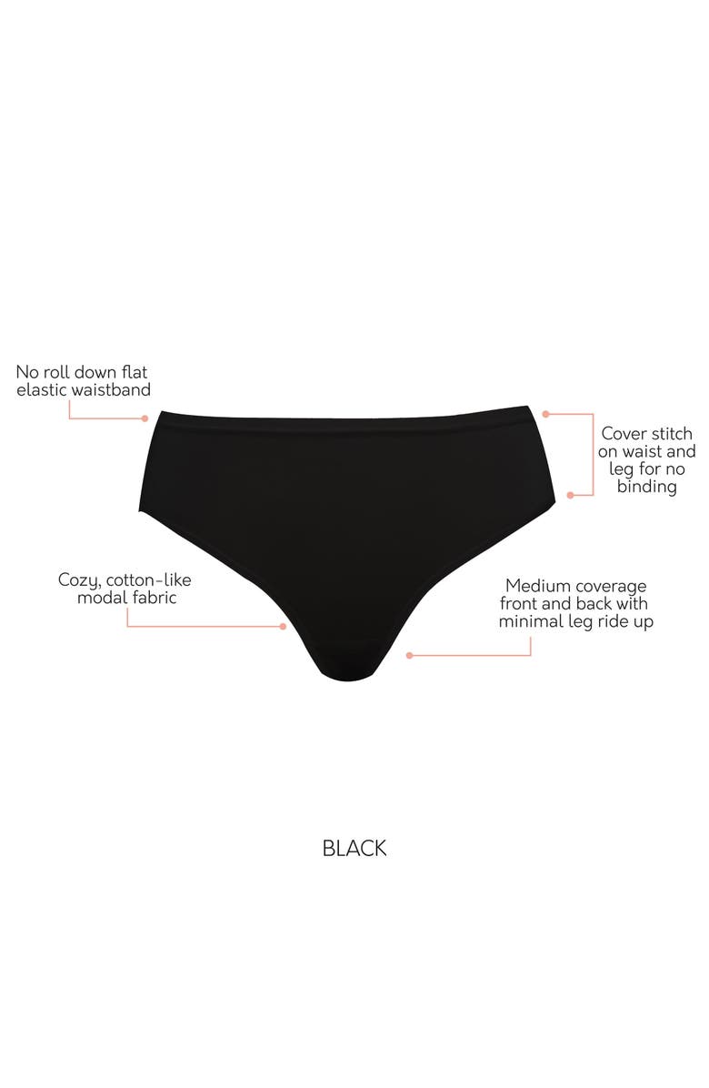 Parfait Cozy Hipster Full Coverage Briefs, Alternate, color, Black