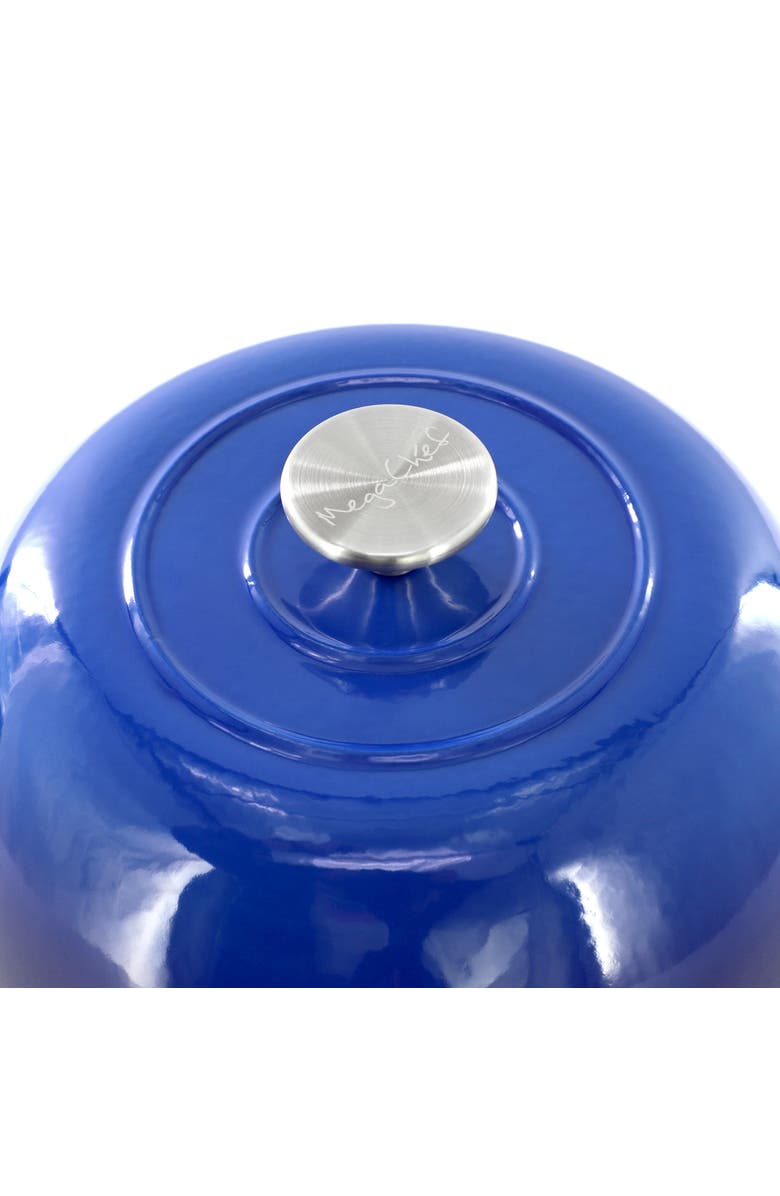 Megachef 6 Quart Enameled Cast Iron Bread Pot with Baking Mat, Alternate, color, Blue