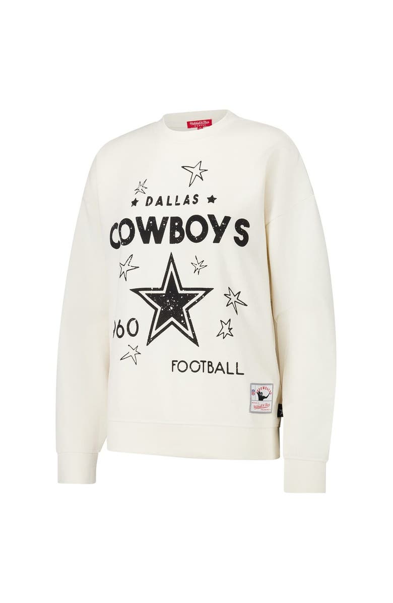 Mitchell & Ness Women's Mitchell & Ness Cream Dallas Cowboys Lightweight 3.0 Logo Pullover Sweatshirt, Alternate, color, Cream