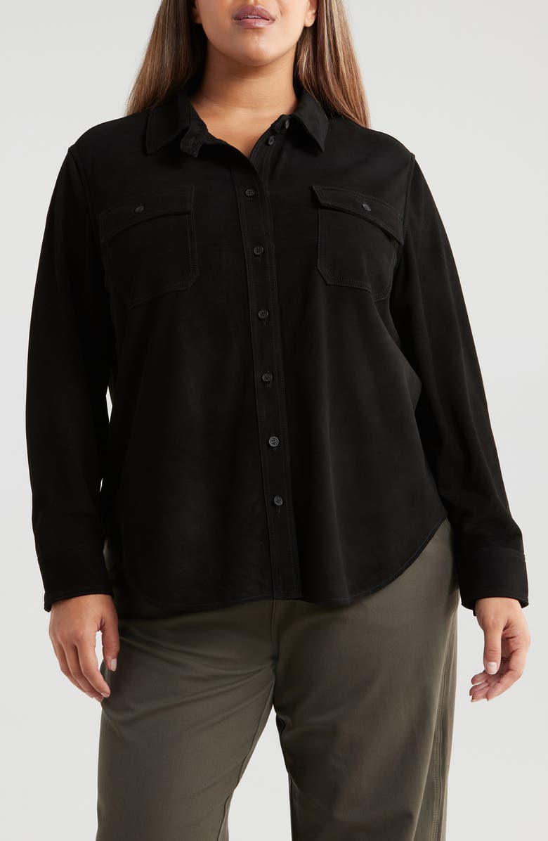 Universal Standard Greenwich Suede Shirt Jacket, Alternate, color, 