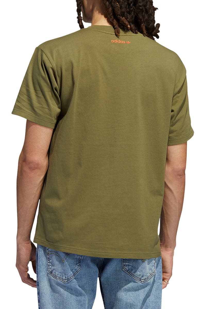 adidas Originals Smile Graphic Tee, Alternate, color, Focus Olive