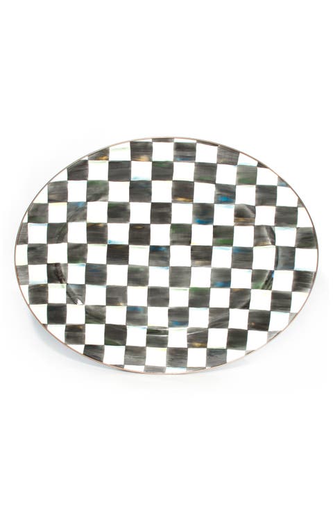Courtly Check Large Enameled Steel Oval Platter