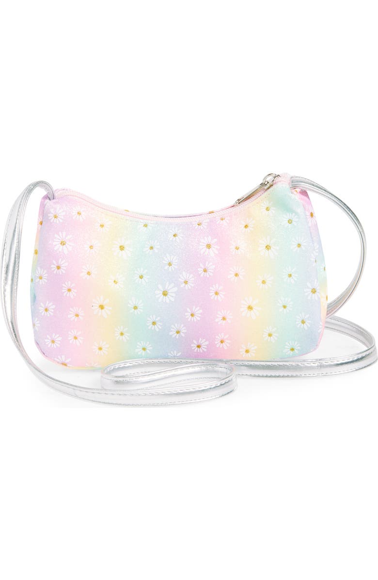 Capelli New York Kids' Glitter Daisies Faux Leather Crossbody Bag, Alternate, color, Pink Multi Combo