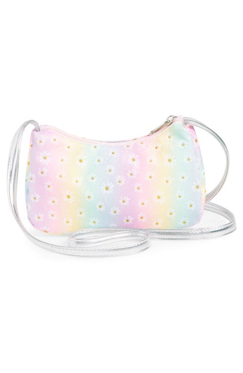 Capelli New York Kids' Glitter Daisies Faux Leather Crossbody Bag In Pink Multi Combo