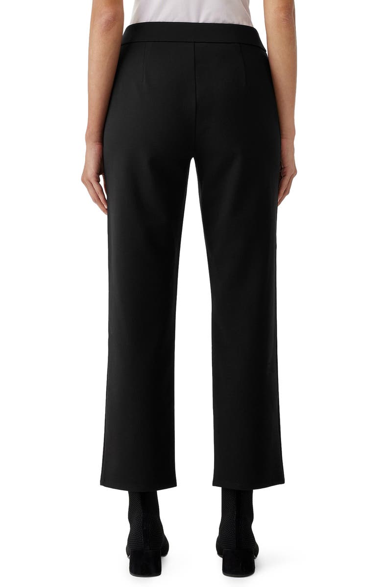 Eileen Fisher Ponte Ankle Straight Leg Pants, Alternate, color, Black
