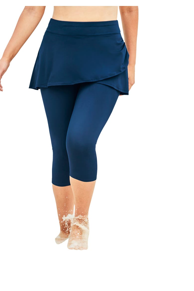 Skirted Swim Capri Pant, Main, color, NAVY