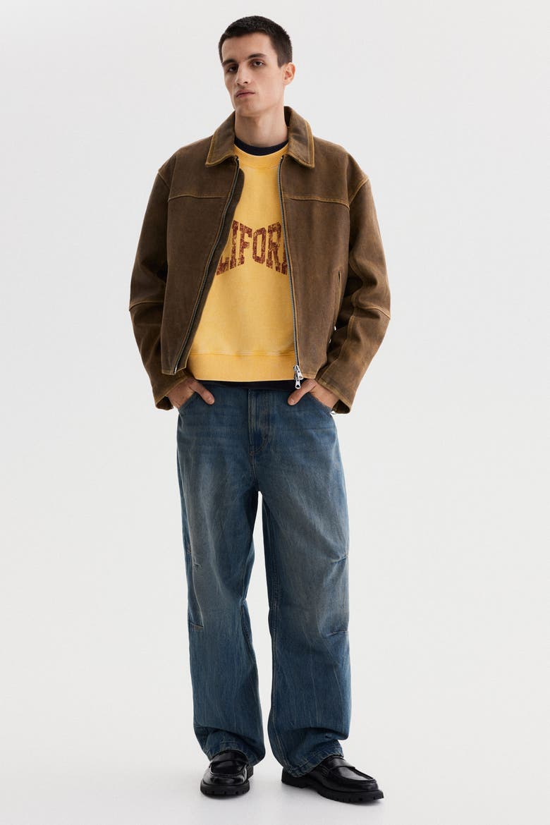 Oversized Fit Sweatshirt, Alternate, color, Light orange/California