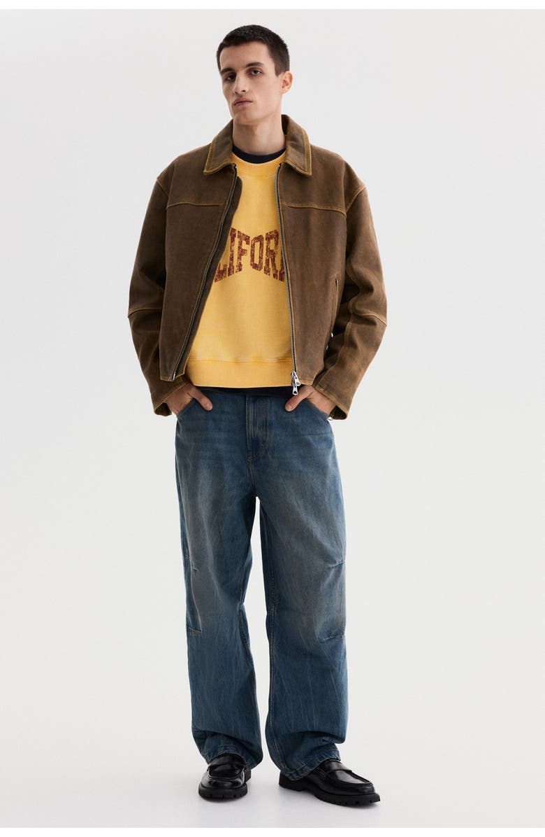 H&M Oversized Fit Sweatshirt, Alternate, color, Light Orange/California