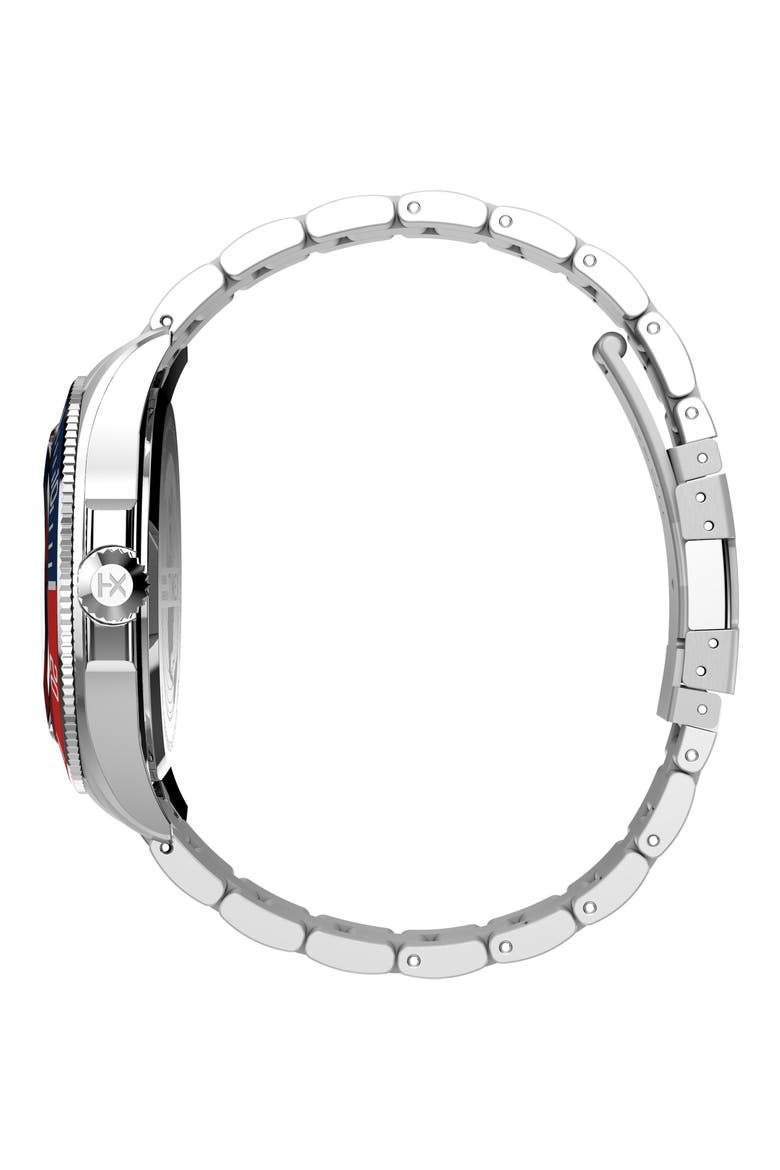 Harborside Coast Multifunction 43mm Stainless Steel Bracelet Watch, Alternate, color, BLACK/ SILVER-TONE
