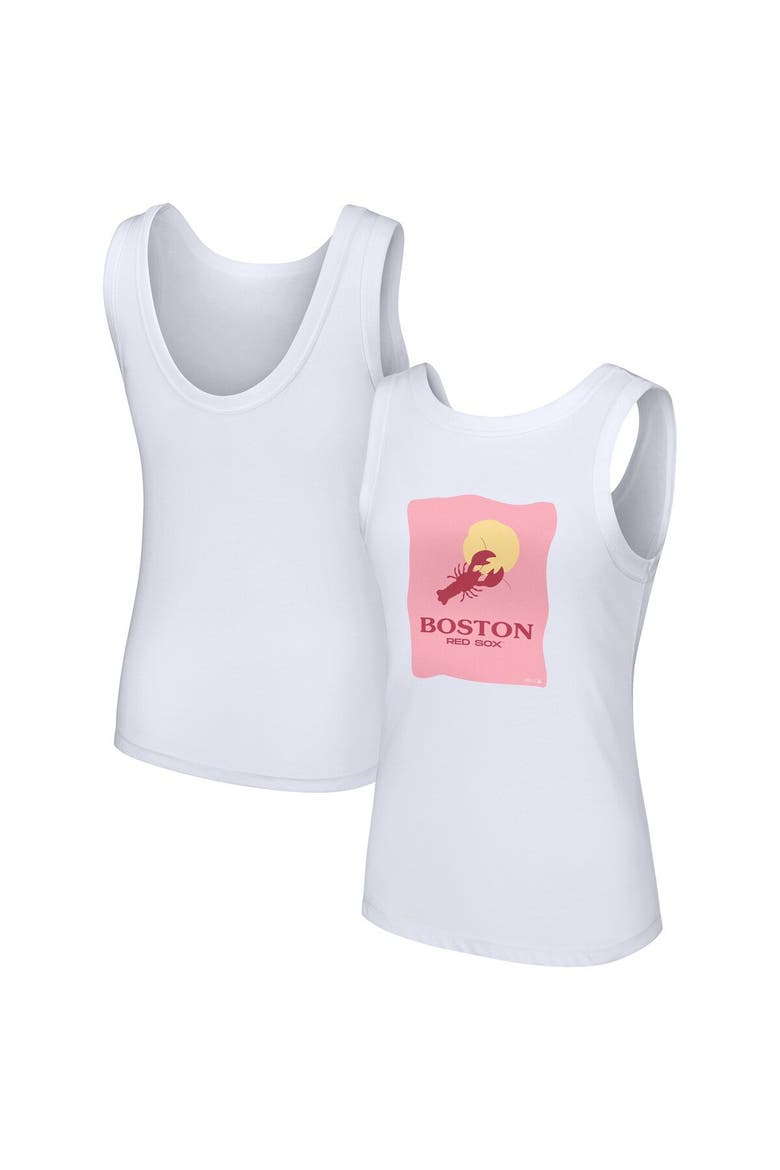 Women's Lusso Style  White Boston Red Sox Lindy Tank Top, Main, color, White