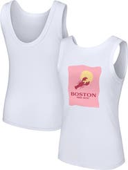LUSSO Women's Lusso Style  White Boston Red Sox Lindy Tank Top