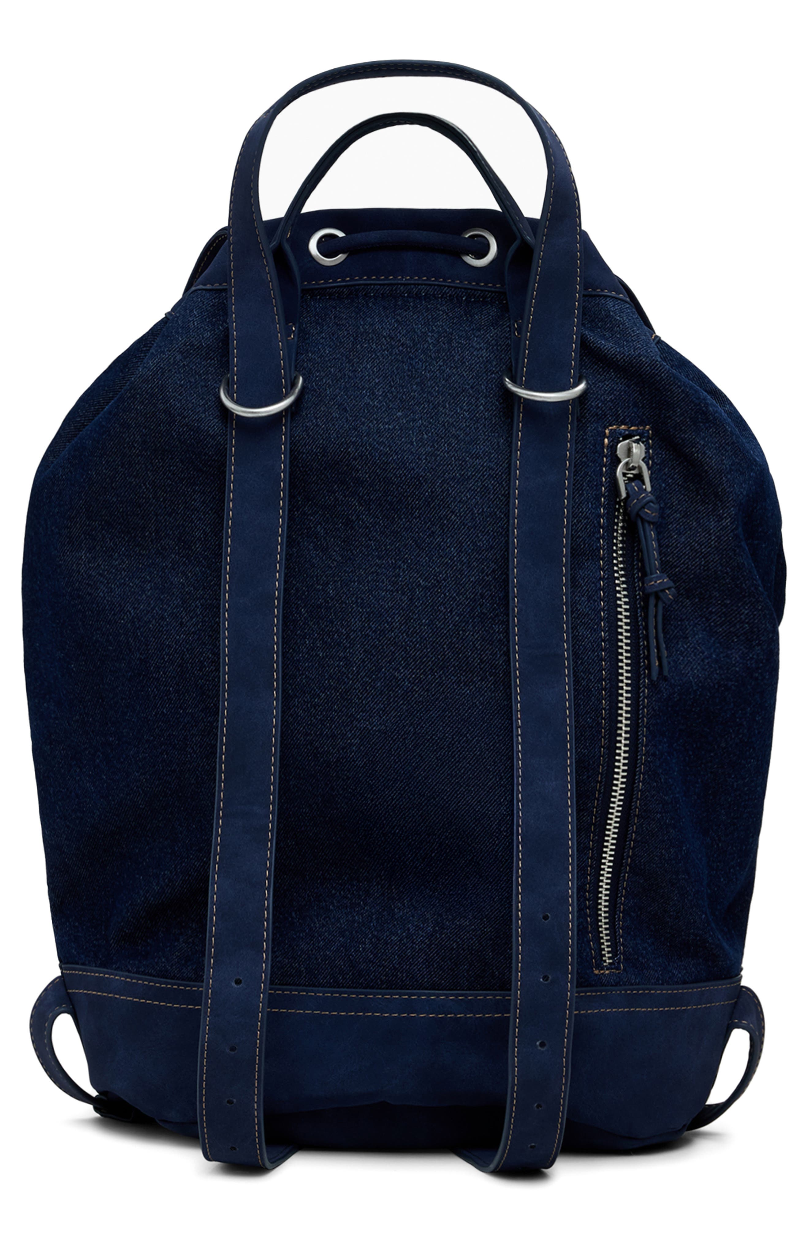 Desigual Medium Convertible Denim Bucket Backpack, Alternate, color, Dark Blue