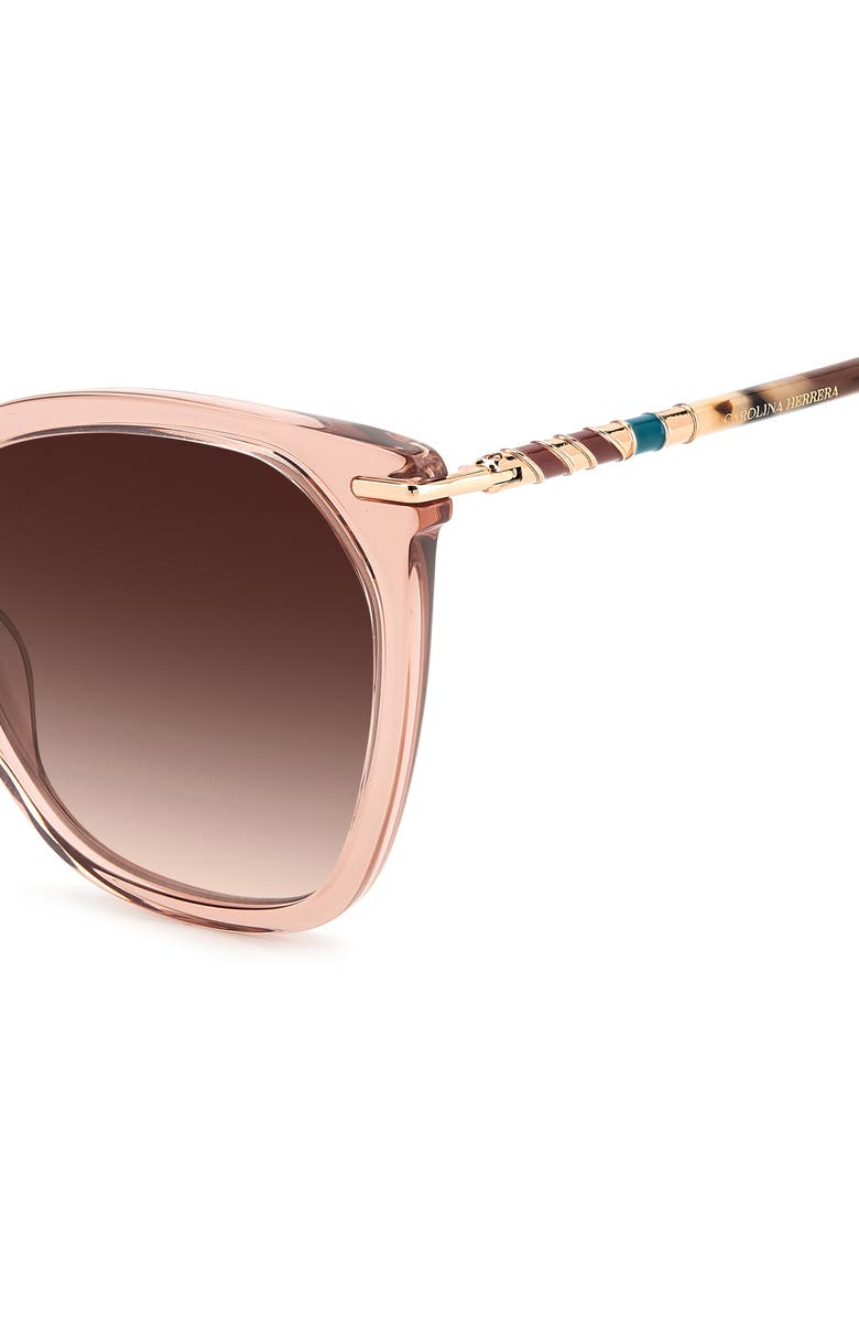 Carolina Herrera 56mm Cat Eye Sunglasses, Alternate, color, Peach Havana