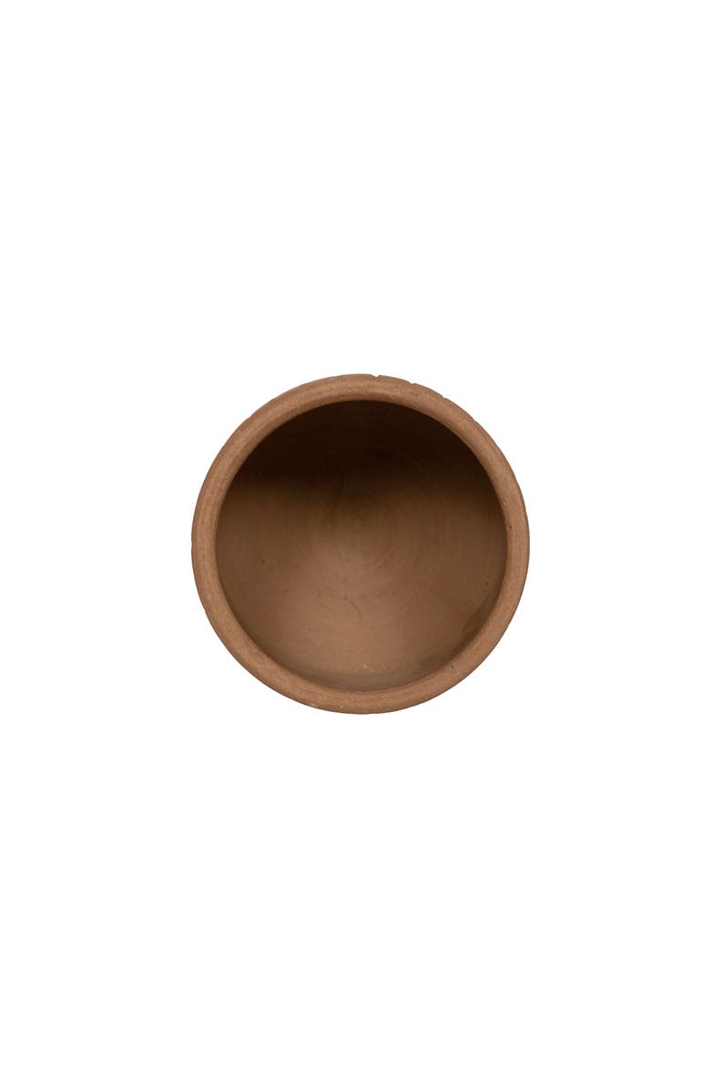 Foreside Home and Garden Routed Stripe Terracotta Planter, Alternate, color, Orange