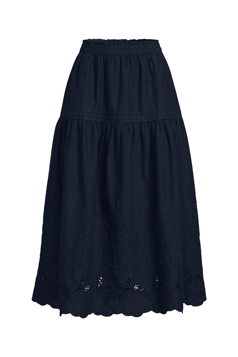 Voile Eyelet Maxi Skirt, Alternate, color, Radiant Navy