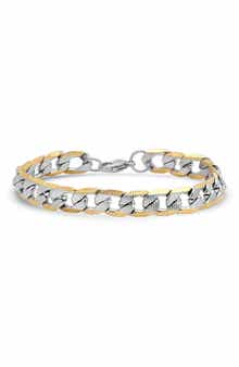 Men's Two Tone Curb Chain Bracelet