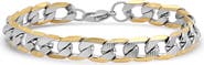 STEELTIME Men's Two Tone Curb Chain Bracelet