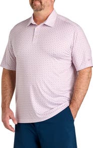 Reebok Big & Tall Mini Geometric Print Performance Polo Shirt
