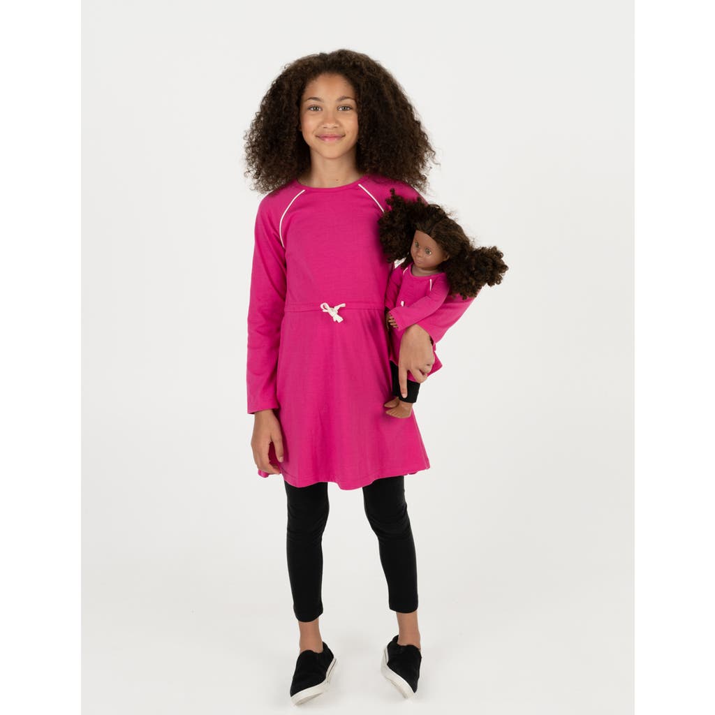 Leveret Girls Bow Tie Dress With Matching Doll Dress In Pink