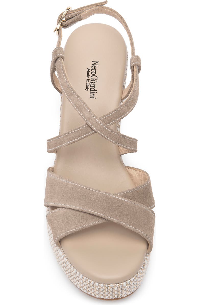 NeroGiardini Strappy Platform Wedge Sandal, Alternate, color, Taupe