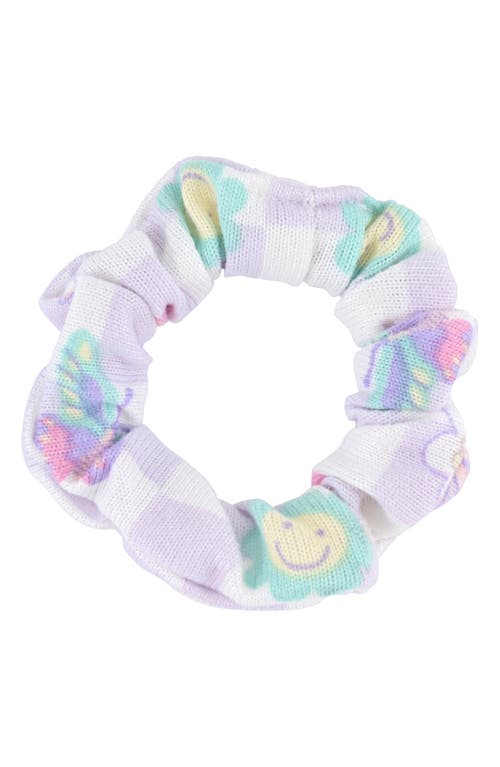 Sleep On It Kids' Fitted Two-piece Hacci Knit Pajamas & Scrunchie Set In Purple