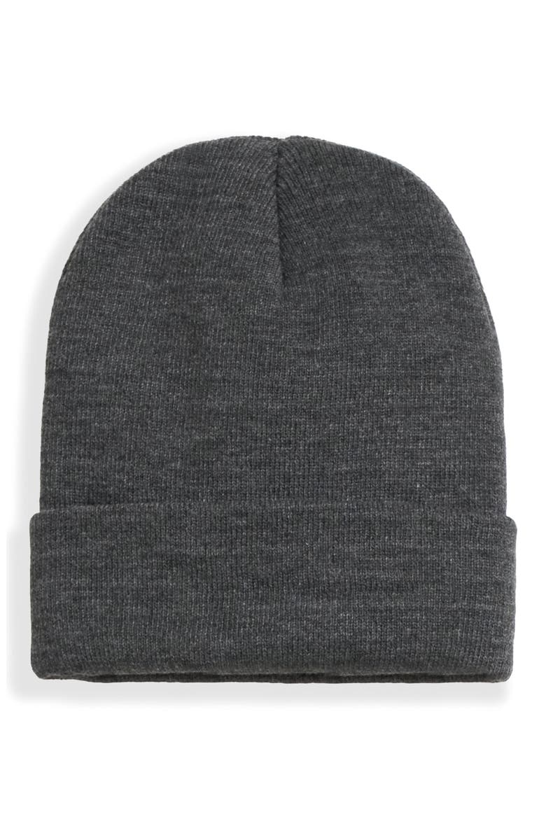 Erin Rib Knit Beanie, Main, color, DK GREY MI