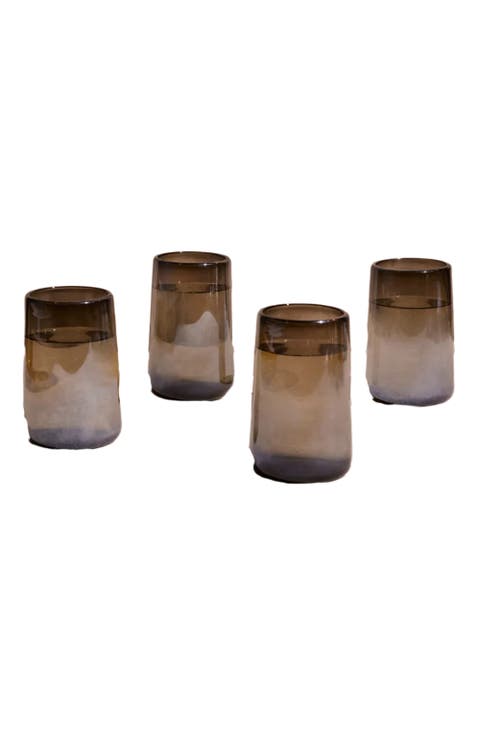 Mario Tall Smoke Luster Glass - Set of 4