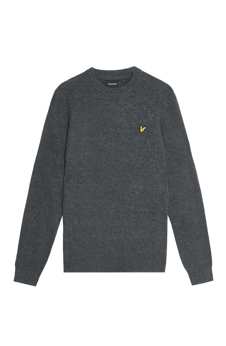 Lyle & Scott Lambswool Blend Crew Neck Sweater, Alternate, color, Charcoal Marl