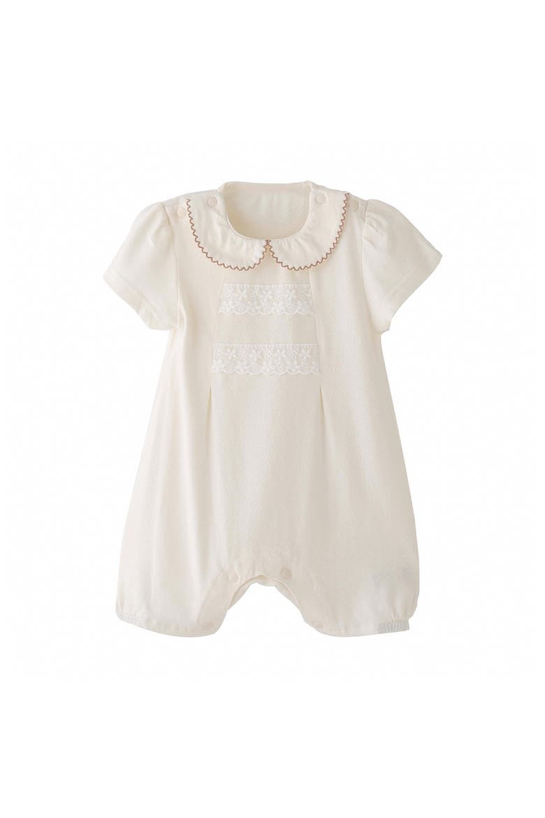 Lace Collar Romper, Main, color, Ivory