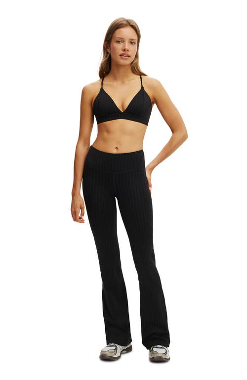 Cotton On Body Active Pinstripe High Apex Crop In Black
