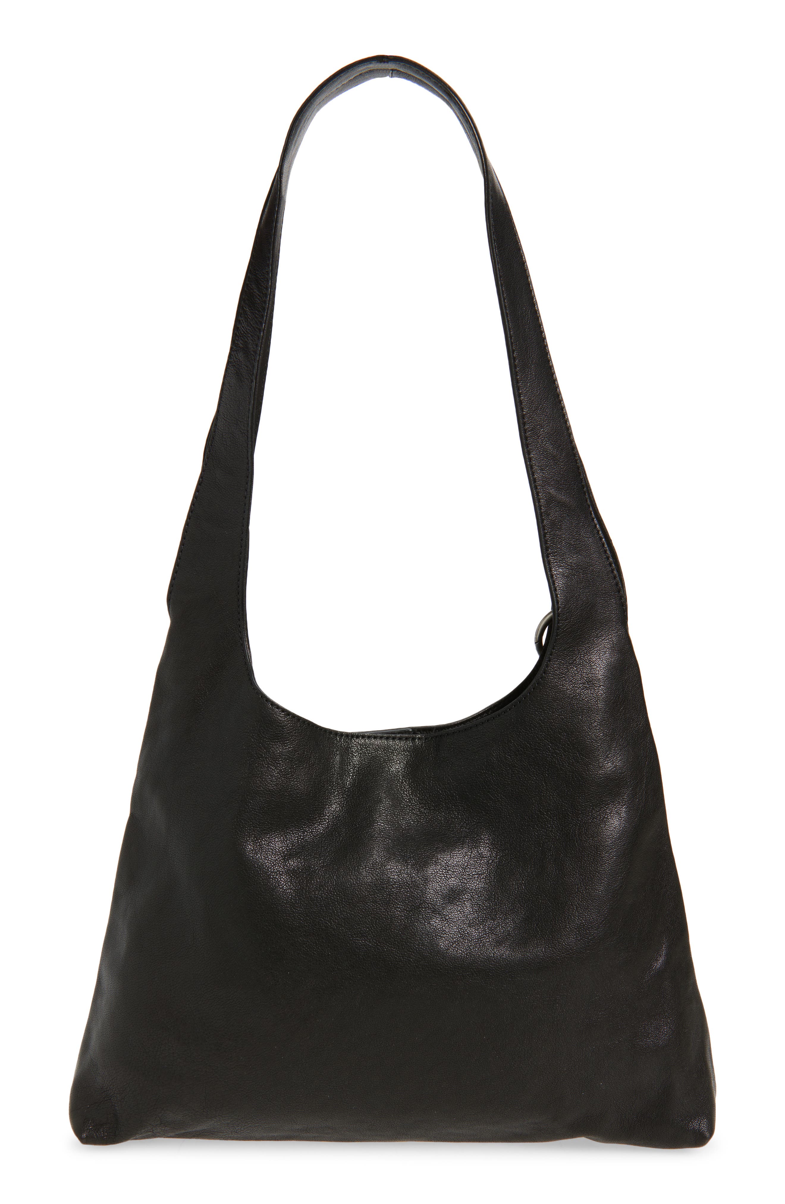MARGESHERWOOD Halter Leather Hobo Bag, Alternate, color, Black Washed Nappa
