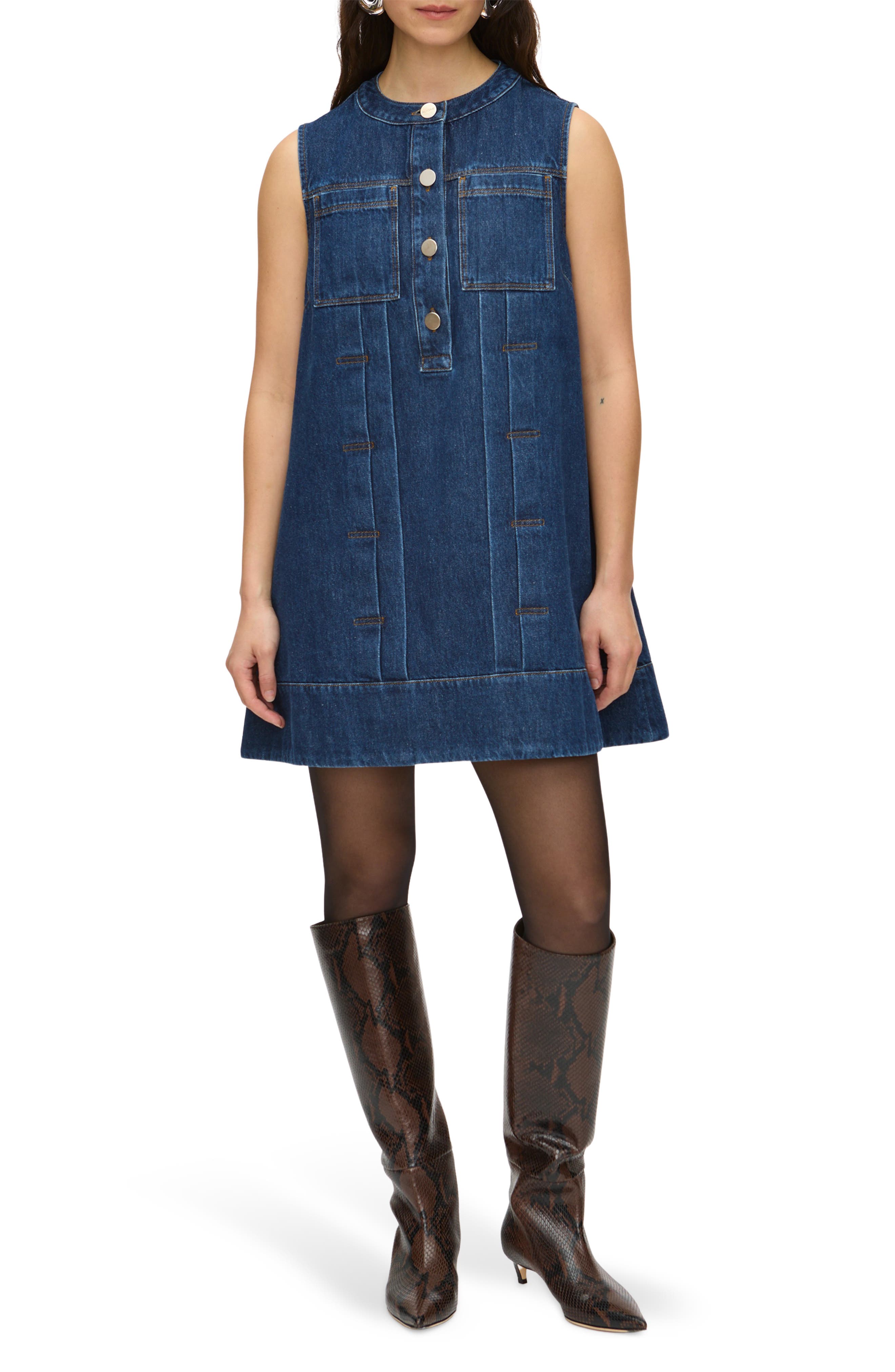 Rory Sleeveless Denim Shift Dress
